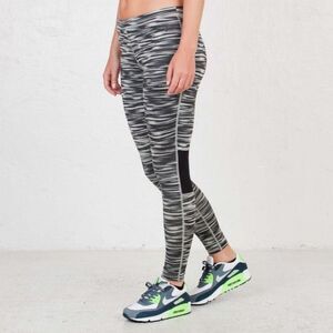 NIKE Full Length Leggings Mine grey/Black  Women XS Scratch Print Sportswear‎